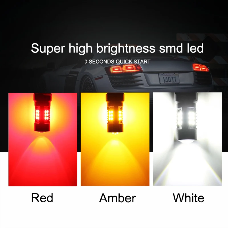 ANMINGPU 2x сигнальная лампа 1156 Led BA15S P21W BAU15S 3030SMD 1157 Canbus BAY15D P21/5 Вт для автомобилей