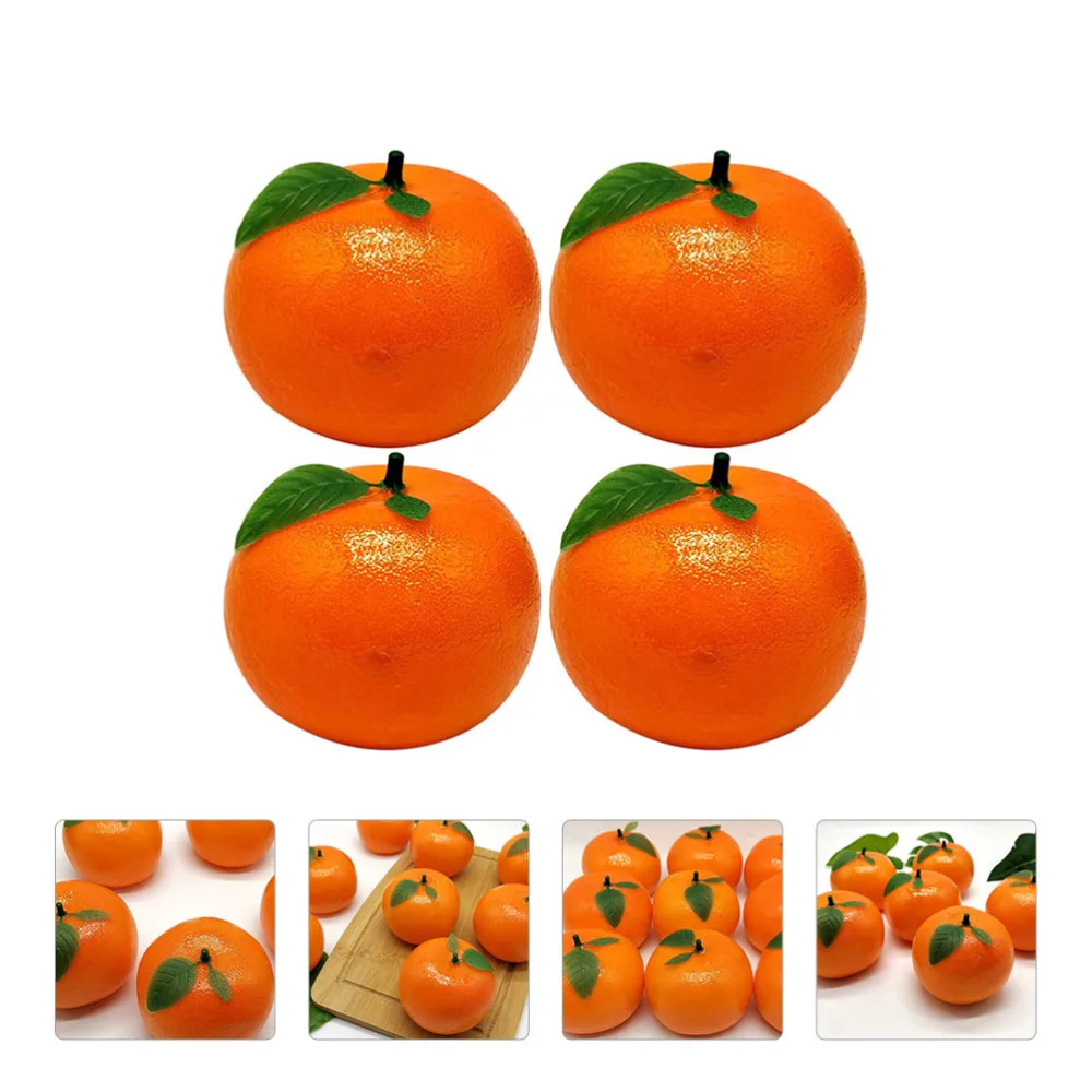 

4 Pcs Simulation Tangerine Ornament Artificial Oranges Decor Photography Prop