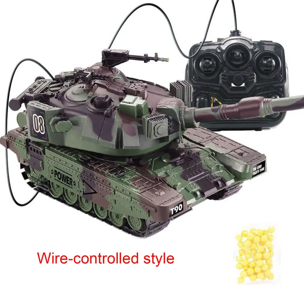 Wire-control T90 G 1:32 RC боевой гусеничный Танк Тактический автомобиль основной боевой военный Танк дистанционного управления с пулями модели электронных игрушек - Цвет: Wire-control T90 G