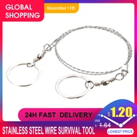 outdoor camping saw emergency survival gear stainless steel wire survival tool kit hand pocket wire saw for camp hiking hunting