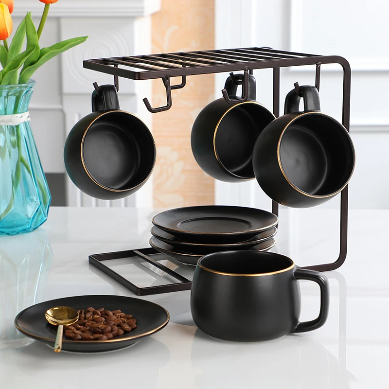 Современные кофейные кружки чашки матовые черные керамическая кружка чашка для