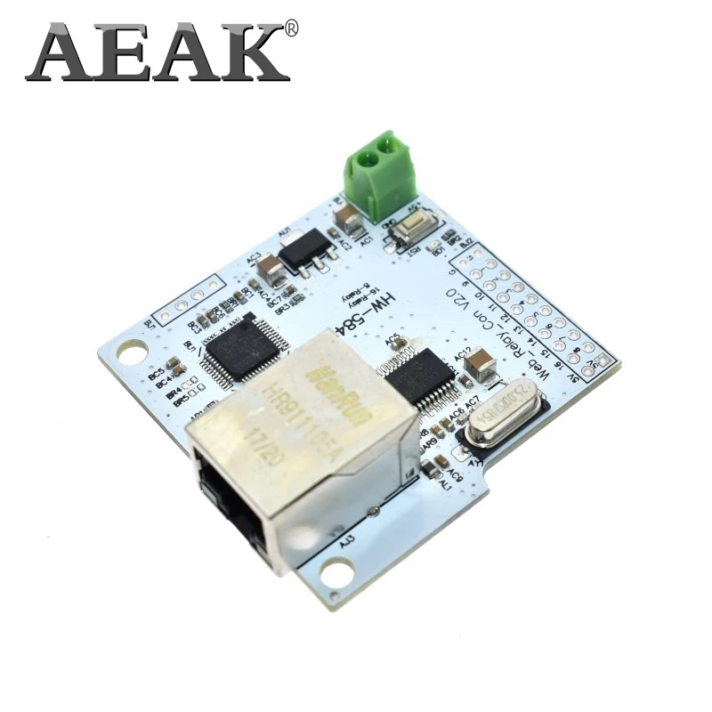 Сетевой релейный переключатель AEAK 28J60 W5100 RJ45 8 каналов 5 В модуль Интернет реле P2P