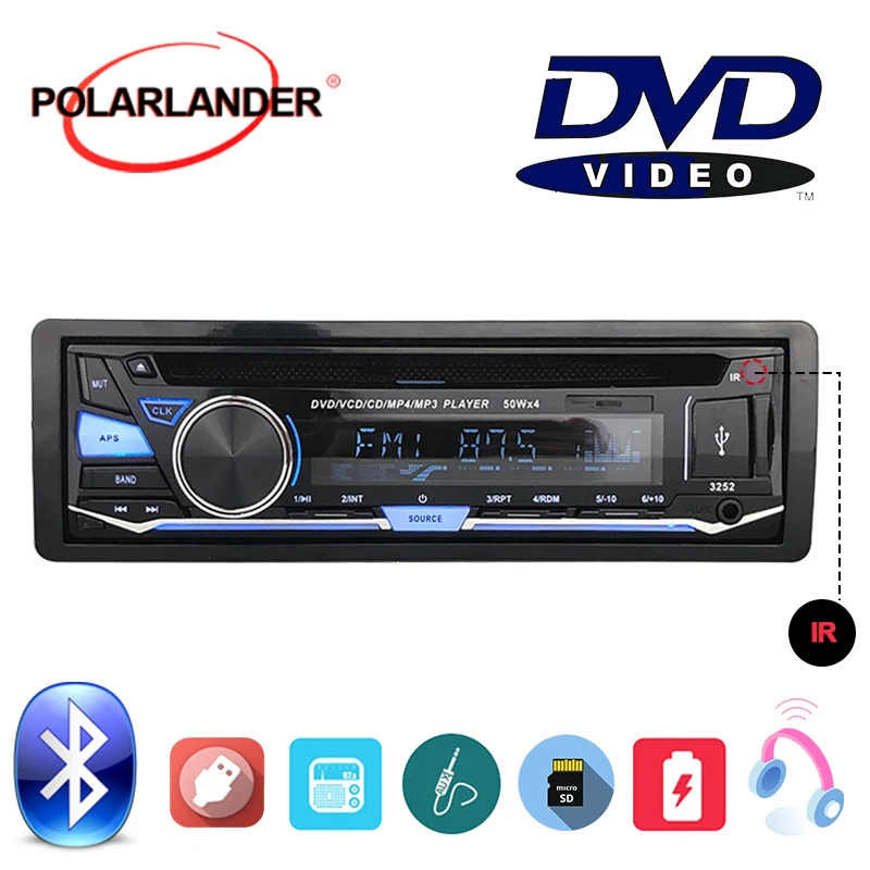 Audio Music BT Bluetooth With Remote Control CD DVD MP3 player Removable panel FM AUX IN USB SD card 1 DIN Car Radio Stereo | Автомобили и