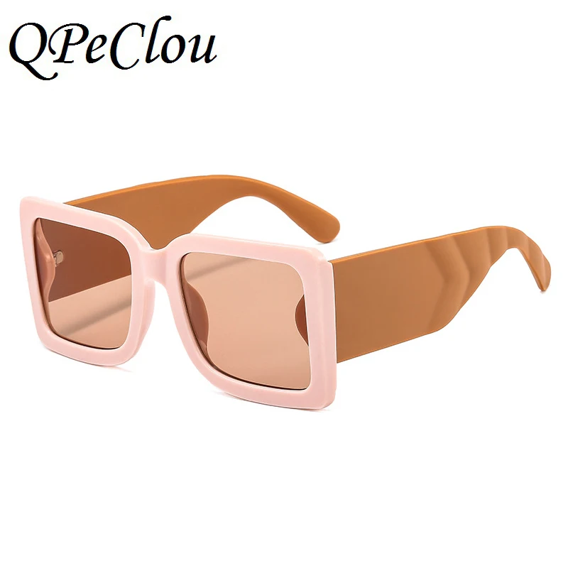 

2021 New Fashion Colorful Square Sunglasses Women Brand Designer Oversized Black Sun Glasses Female Shades Men Oculos Feminino