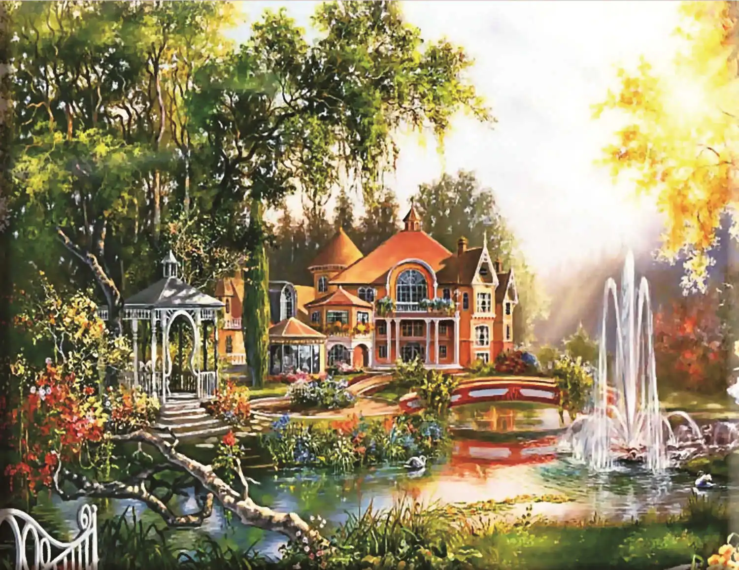HUACAN Cross Stitch Street Scenery Needlework Sets Embroidery City Landscape Kits White Canvas DIY Home Decor 14CT 40x50cm - Цвет: CT-012