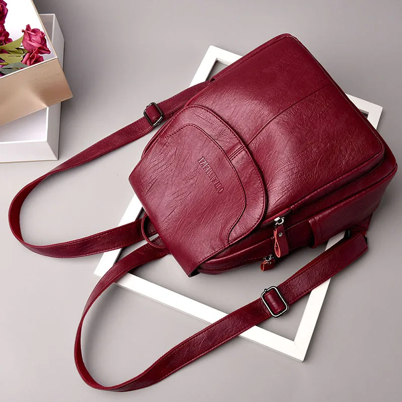 Многофункциональный Женский дорожный рюкзак женский модный кожаный большая