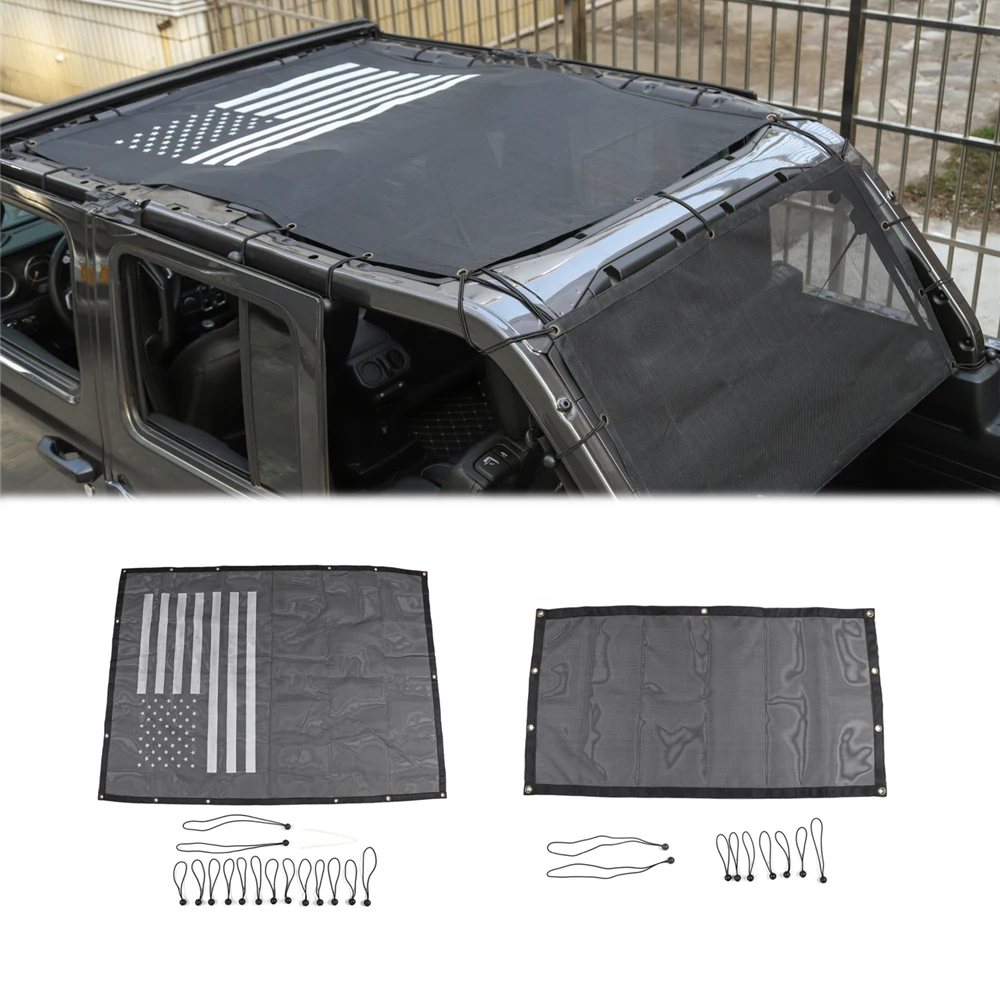 

Roof Top Bikini Sunshade Cover Mesh Anti UV Sun Trunk Insulation Net for Jeep Wrangler JL 2018 2019 Car Exterior Accessories