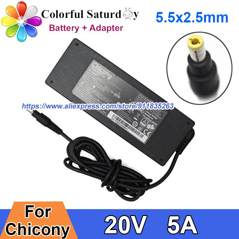 Оригинальный Chicony 20V 5A адаптер переменного тока A16-100P1A для TOSHIBA PA5356E-1PRP док-станция