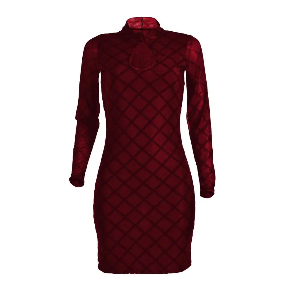 

The new women's high-necked, long-sleeved dress in 2020 is a sexy, slim nightclub dress