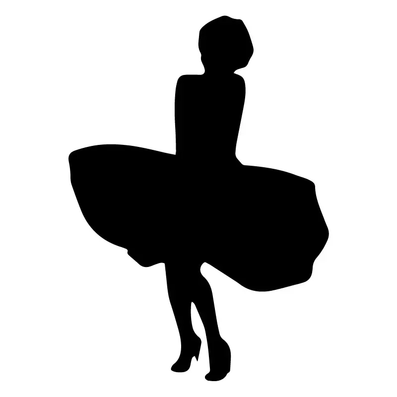 

13 см * 18,2 см Мэрилин наклейки Монро стайлинга автомобилей Виниловая пленка для оклеивания автомобилей аксессуары черный/серебро высокого к...