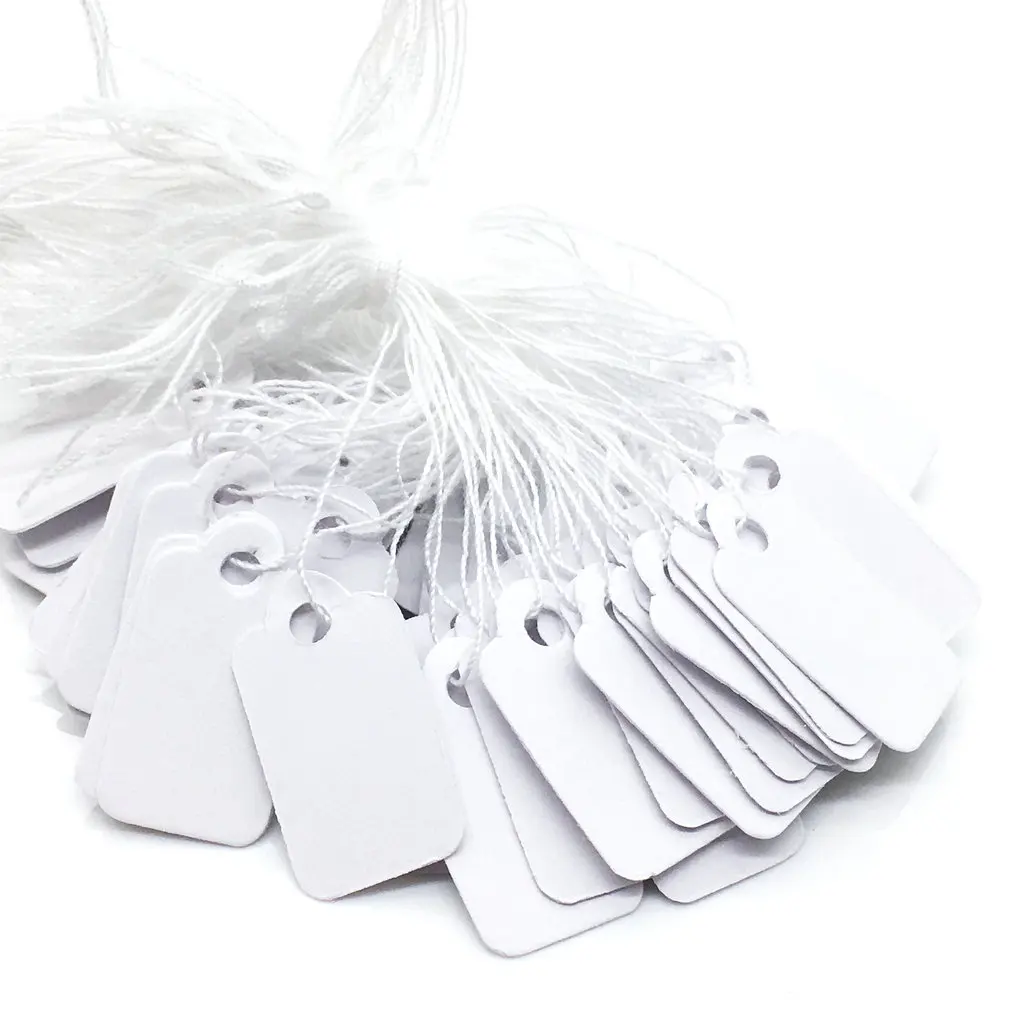 

500pcs Blank White Price Tags Clothing Display Gift Message Card Writable