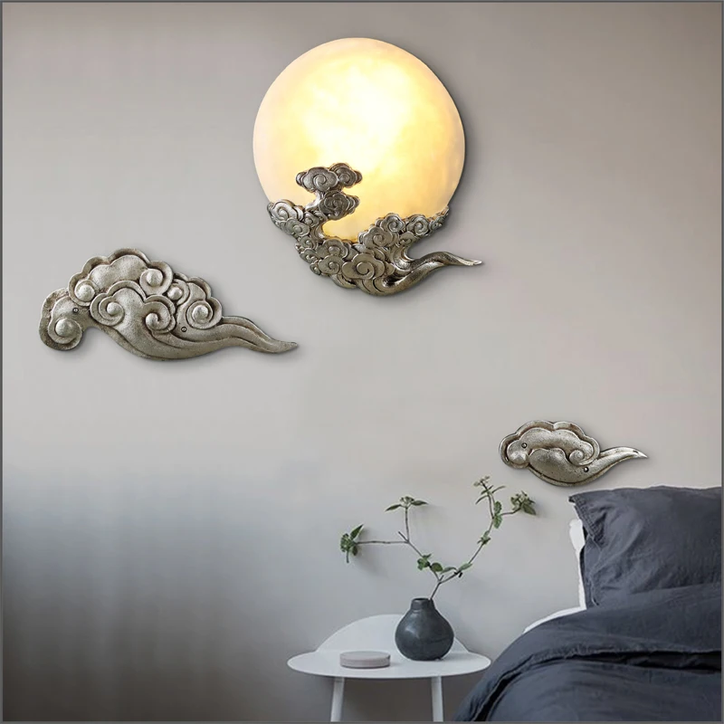 Светодиодная лампа для спальни настенные светильники креативная Луна Wandlamp смолы