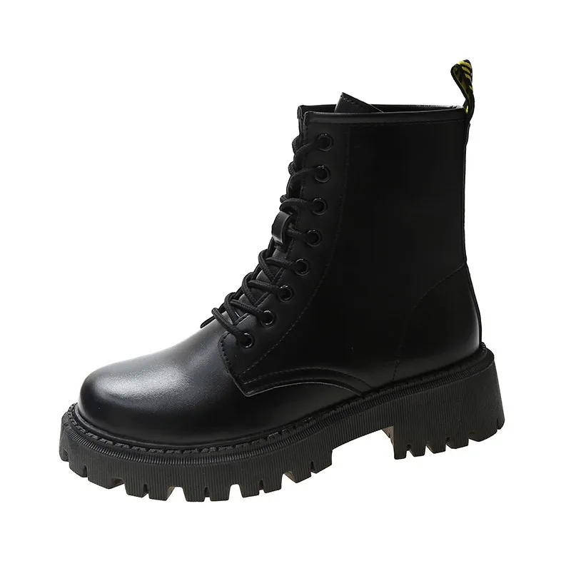 New autumn and early winter women's platform shoes, women's flat heel boots, fashionable side zipper women's ankle boots