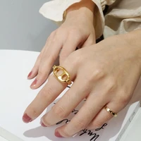 high preservation european and american vintage metal pig nose simple ring korean retro ins cold style open ring