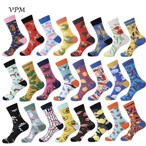 VPM хлопок цветная обувь для женщин и мужчин платье носки Harajuku в стиле хип-хоп Новинка, милые, миленькие в японском стиле (Каваий), веселые фрукты животные для девочек носки, подарок на Рождество