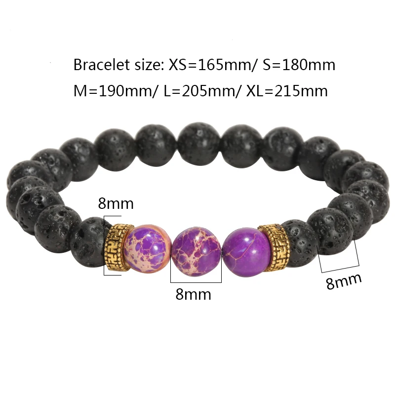 Мужской браслет из натуральной лавы красивые браслеты с камнем для женщин