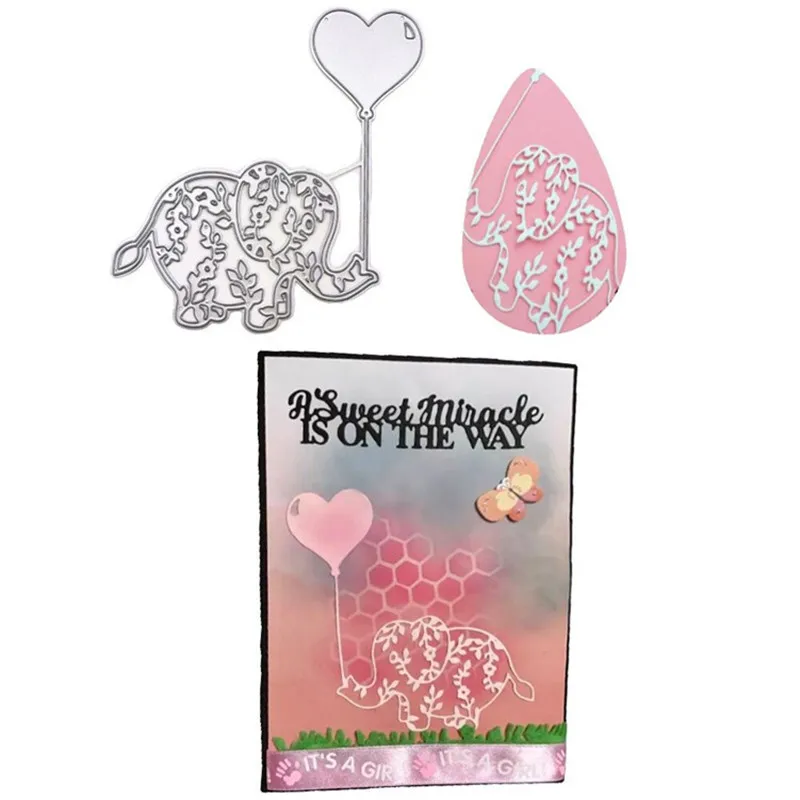 

Love Balloon Elephant Metal Cut Dies Stencils for Scrapbooking Stamp/Photo Album Decorative Embossing DIY Paper Cards