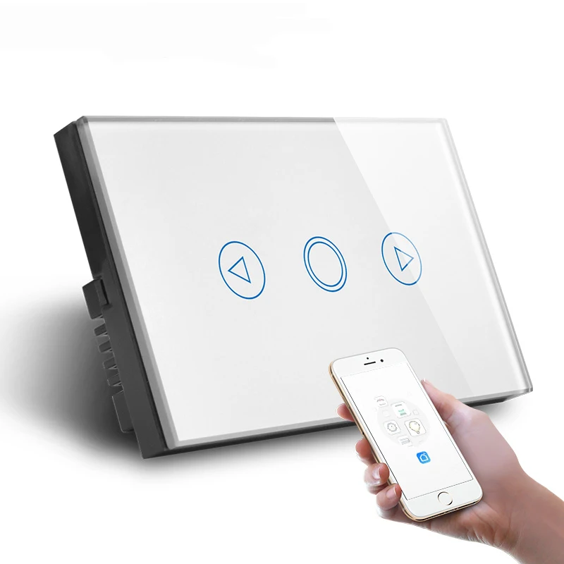 ASEER, AU/US wi-fi-регулятор светодиодного освещения переключатель, smart, умный переключатель использование для лампы и фонарей, белая Хрустальная стеклянная панель, работает alexa, google - Цвет: White Switch Touch