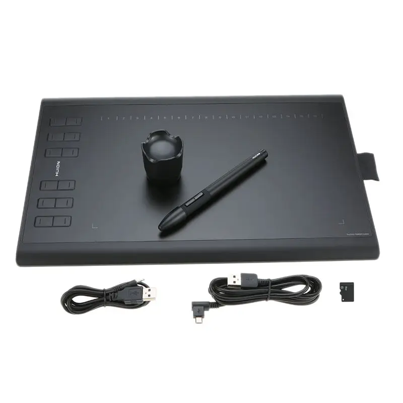 HUION 1060 плюс 1060 плюс 8192 уровней цифровой планшет графические планшеты доска для рисования ручка с цифровой пленкой - Цвет: Темно-серый