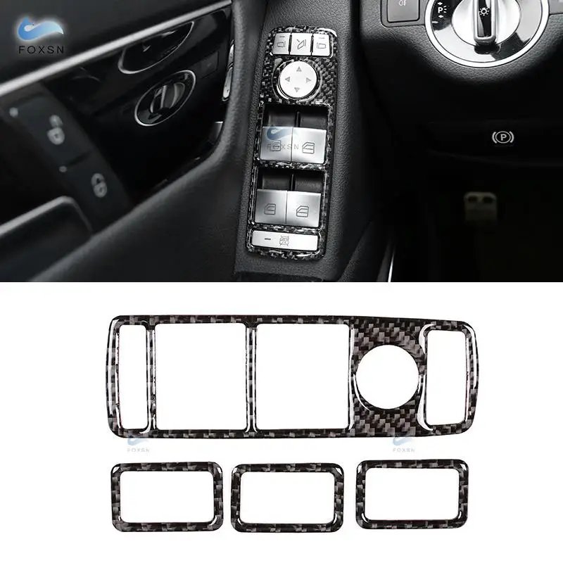 For Mercedes Benz W204 A B C E CLA GL GLA GLE ML Class Car Carbon Fiber Window Lift Switch Button Cover Trim | Автомобили и