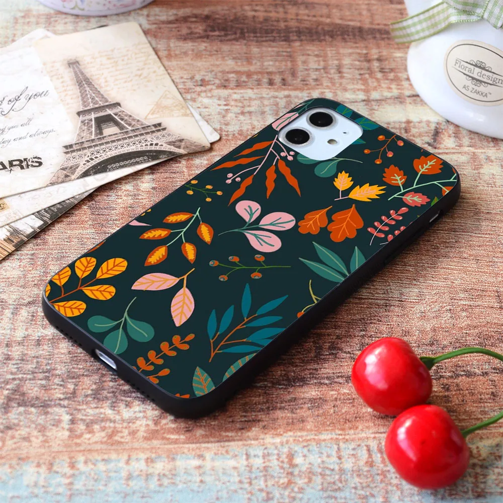 

For iPhone Autumn gems soft TPU border Apple iPhone Case
