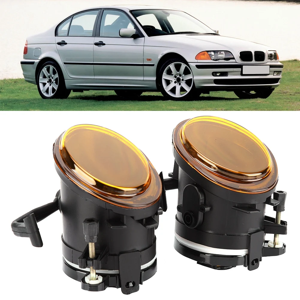 

1Pair Yellow Front Fog Light Cover Lampshade 63177894017 63177894018 Fits for E46 M3 2001-2006