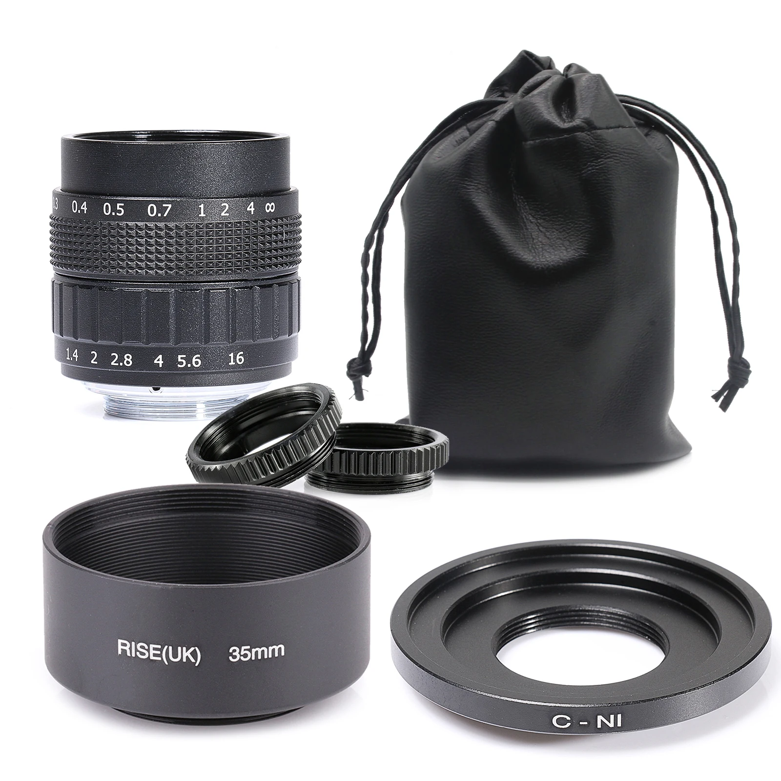 

Fujian 50mm f/1.4 APS-C CCTV Lens+adapter ring+2 Macro Ring+lens hood for NIKON1 Mirroless Camera J1/J2/J3/J4/J5