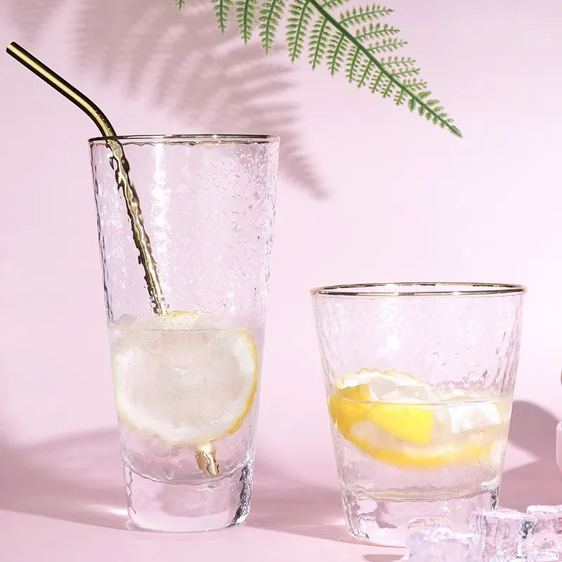 Стакан для воды TIANXI стакан с золотыми краями и инкрустацией прозрачная