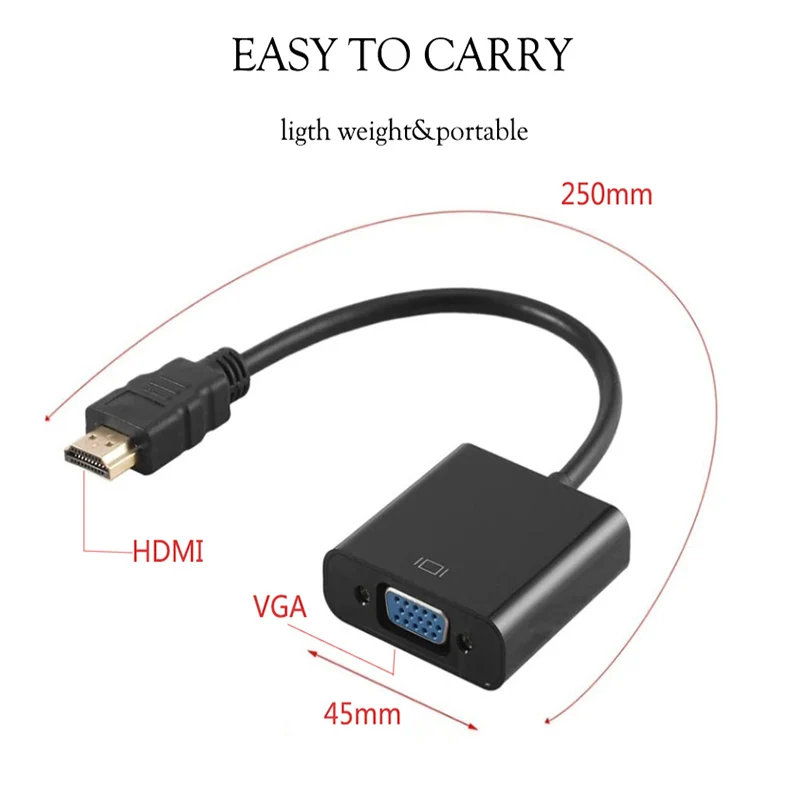 1080p HDMI в VGA адаптер конвертер Папа мама кабель с аудио выходом цифро аналоговый