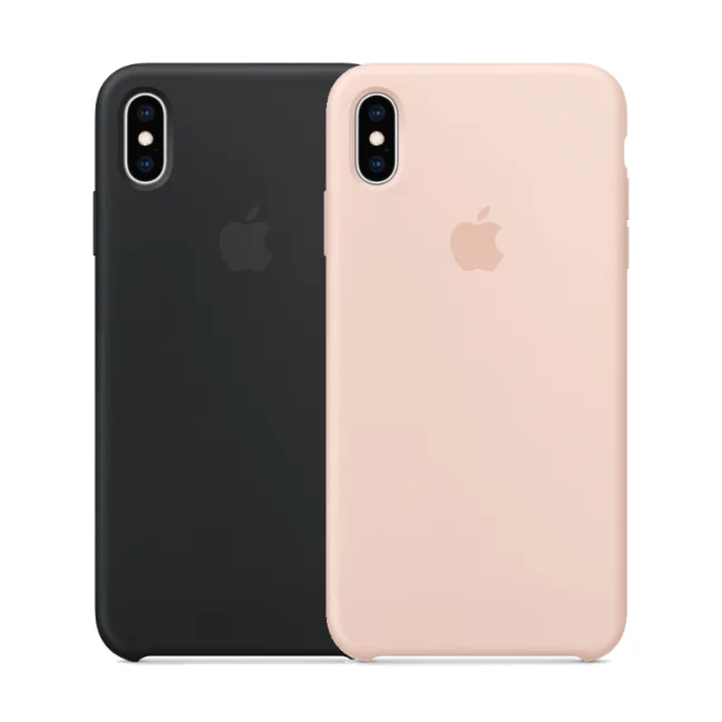 

Официальный силиконовый чехол APPLE для IPHONE X/XS-черный и розовый песок-Розничная Упаковка