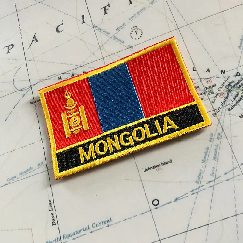 Монгольский Национальный флаг вышивка нашивки значки Shield и квадратная форма Pin