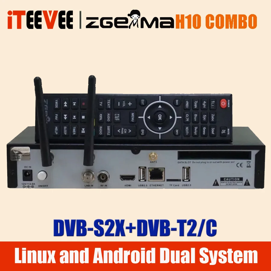 1PC Best ZGEMMA Satellite Receiver H10 COMBO DVB-S2X/T2/C Hi3798MV200 WIFI 4K UHD Linux Enigma2 &amp Android Decoder - купить по
