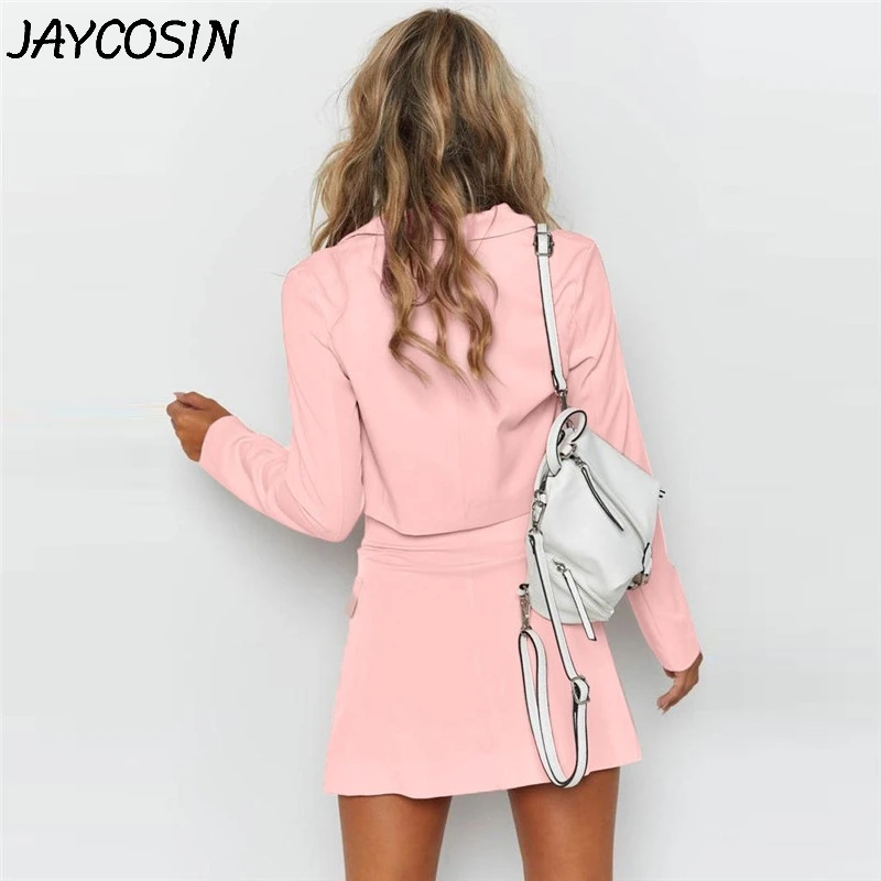 Костюм JAYCOSIN женский с V-образным вырезом однотонный приталенный пиджак лацканами