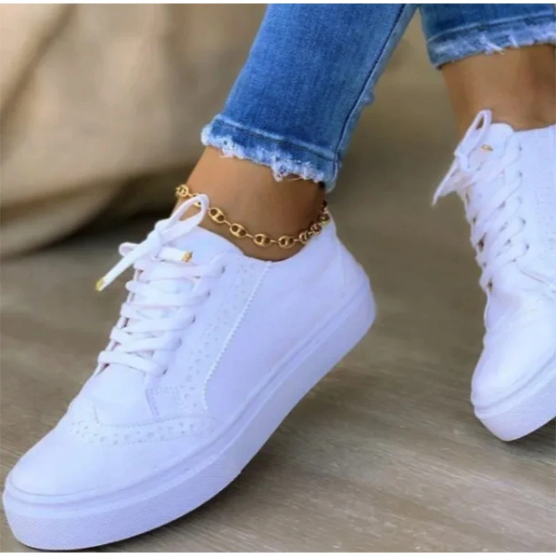 

2021 Women Cloth Sneakers Ladies Lace Up Flats Female Spring Autumn Casual Shoes Women's Comfortable Vulcanized Plus Size