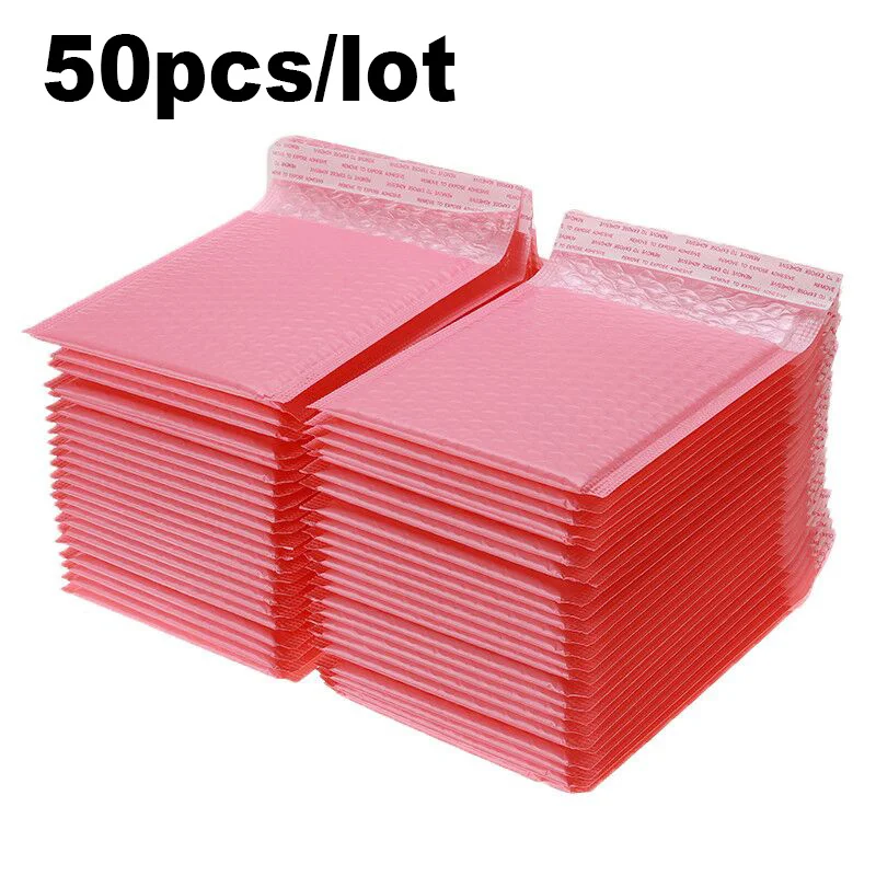 

50pcs Bubble mailer Mailers Pink Poly Self Seal Padded Envelopes mailing Bags Lined envelope packaging buste kraft courier bag