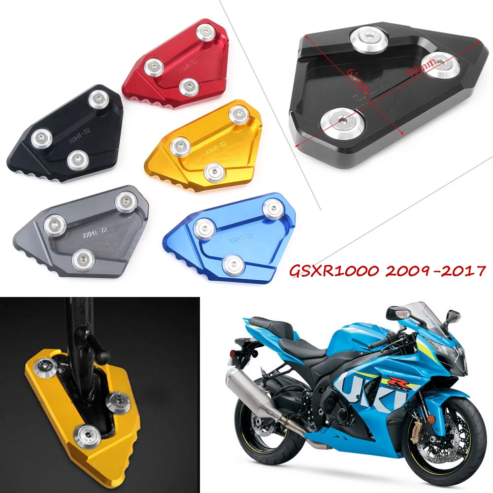 

For Suzuki GSXR1000 GSX-R1000 GSXR 1000 2009-2017 Motorcycle Kickstand Foot Side Stand Extension Enlarge Pad Support Plate