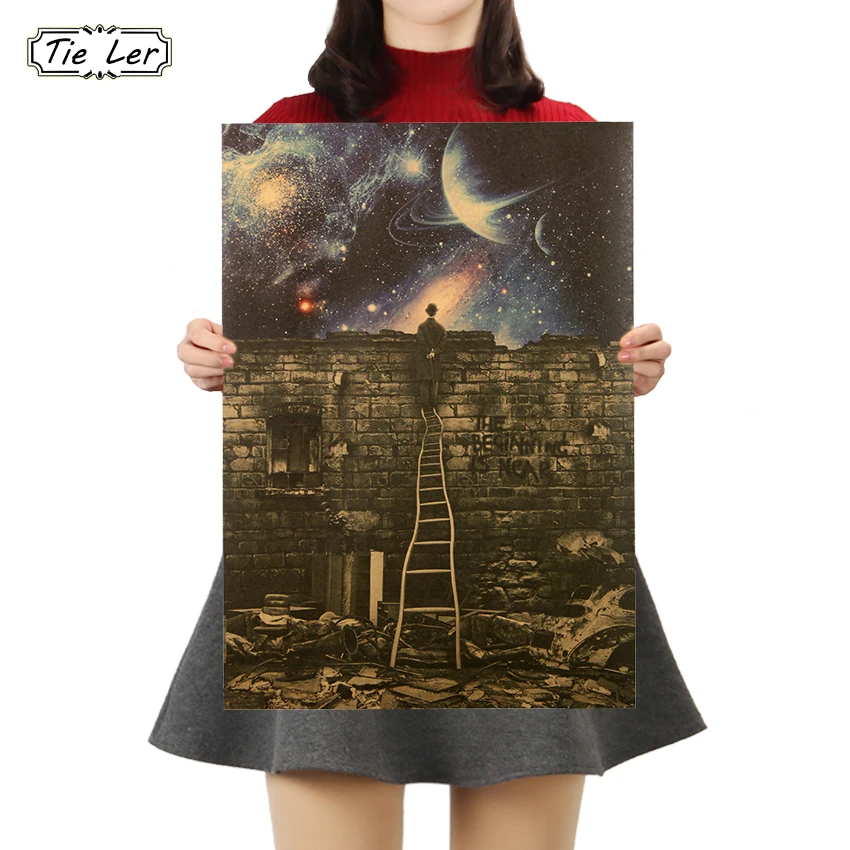 Настенная Наклейка метафора начинается рядом с ретро плакатами мотивационный