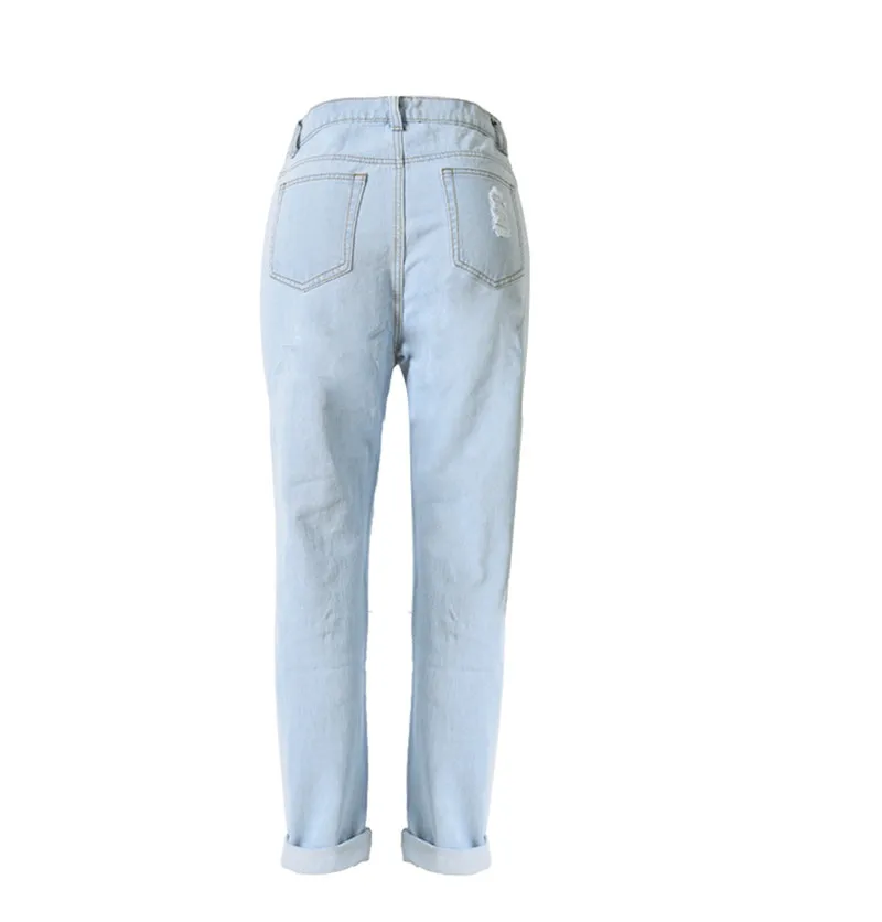 Ripped Jeans For Women Casual Hole Straight Trousers Clothing Summer Style Pants large Size Girls Skinny | Женская одежда