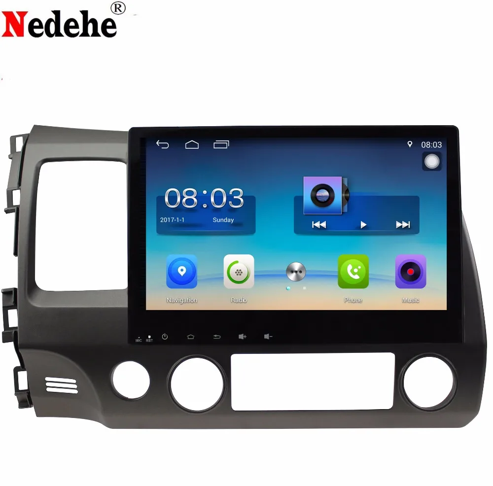 Автомагнитола Nedehe 2 + 32 ГБ Android 8 1 четыре ядра 10 дюйма для Honda Civic 2006 2011|car dvd gps