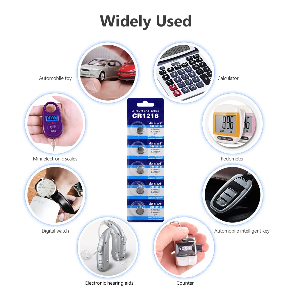 

5pcs/lot 3V CR1216 Lithium Button Batteries DL1216 BR1216 CR 1216 5034LC For Remote controls Electronic games Cell Coin Battery