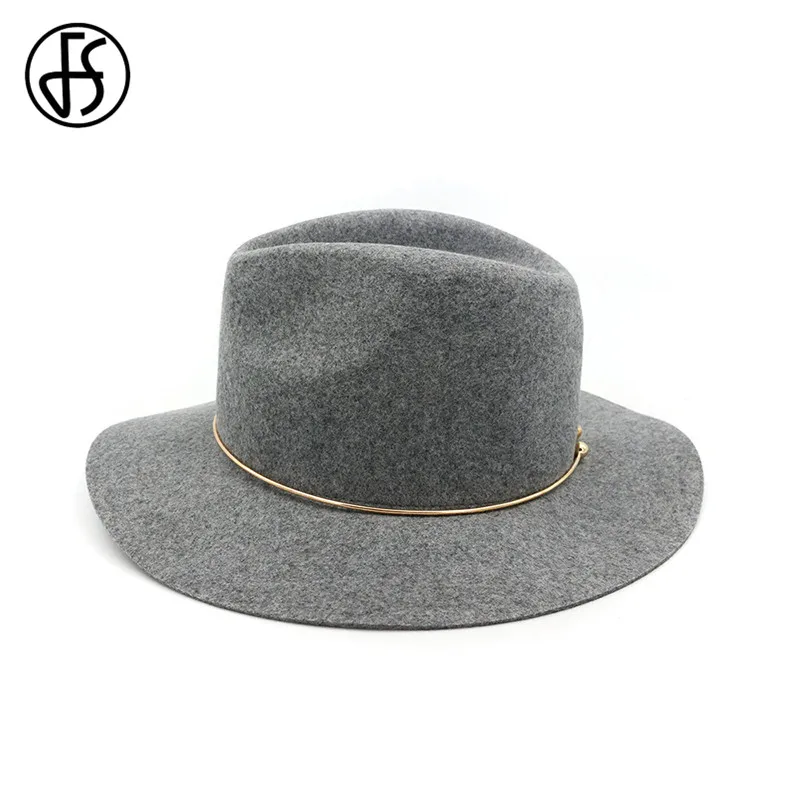 FS Демисезонный шерстяная шляпа Fedora Джаз фетровые шляпы розовый для женщин