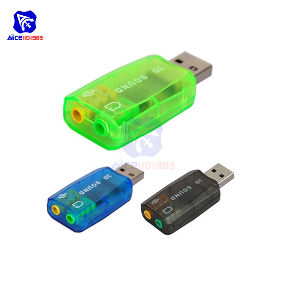 Адаптер звуковой карты diymore CM108 с USB на 3D Аудио случайный цвет | Электронные