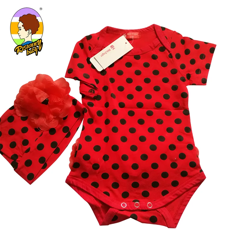 Детская одежда Risunnybaby детский комбинезон хлопковый для девочек с красными