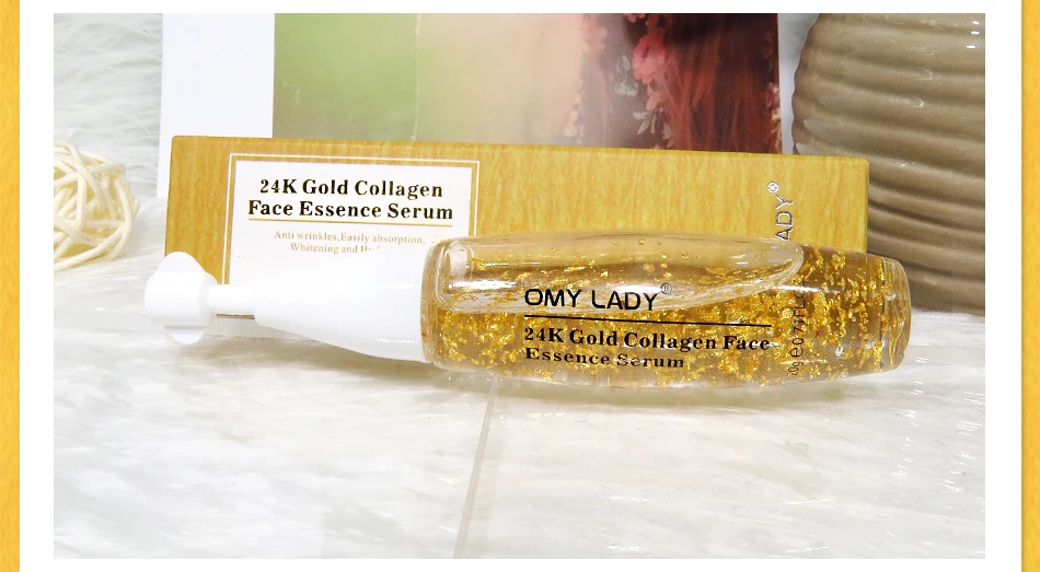 OMY LADY 24K+ серебряная фольга Жидкая Сыворотка против морщин антивозрастной коллаген для ухода за кожей эссенция Увлажняющий дневной крем 3 шт