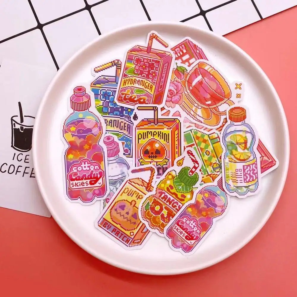 

INS Pink Drink Bottle Sticker DIY scrapbook base collage diary happy plan mobile phone computer gift sealing decoration sticker