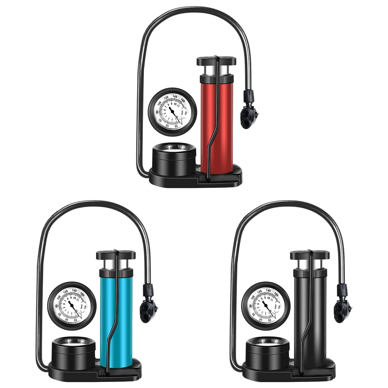 

Bike Pump Mini Portable Bicycle Foot Pump with Pressure Gauge Bike Tire Air Pump