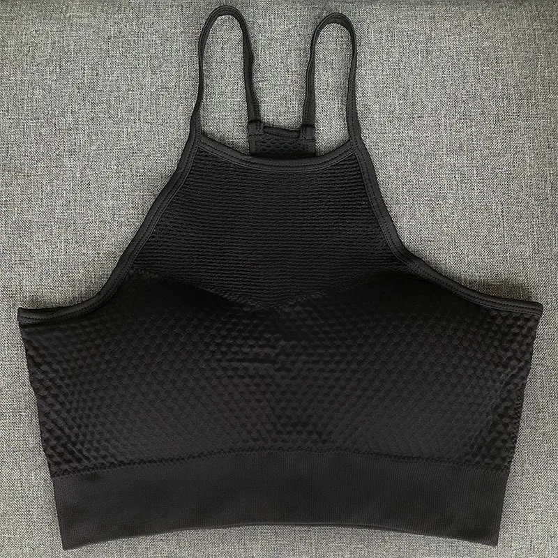 

Women's Medium Support Cross Back Wirefree Removable Cups Sport Bra Tops Freedom Seamless Racerback Yoga Running Sports Bras