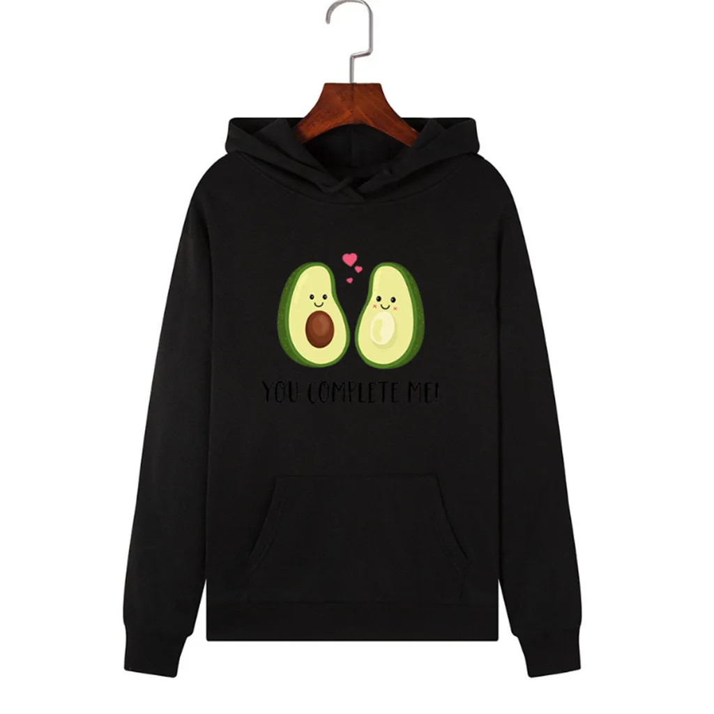Толстовка в стиле Харадзюку Женская толстовка с капюшоном авокадо большого