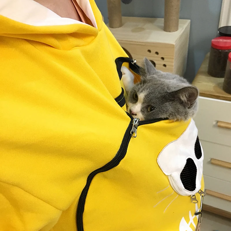 Kangaroo Kitten Puppy Hoodie Animal Pouch Breathable Printed Hooded Sweatshirt Women Tracksuit | Женская одежда
