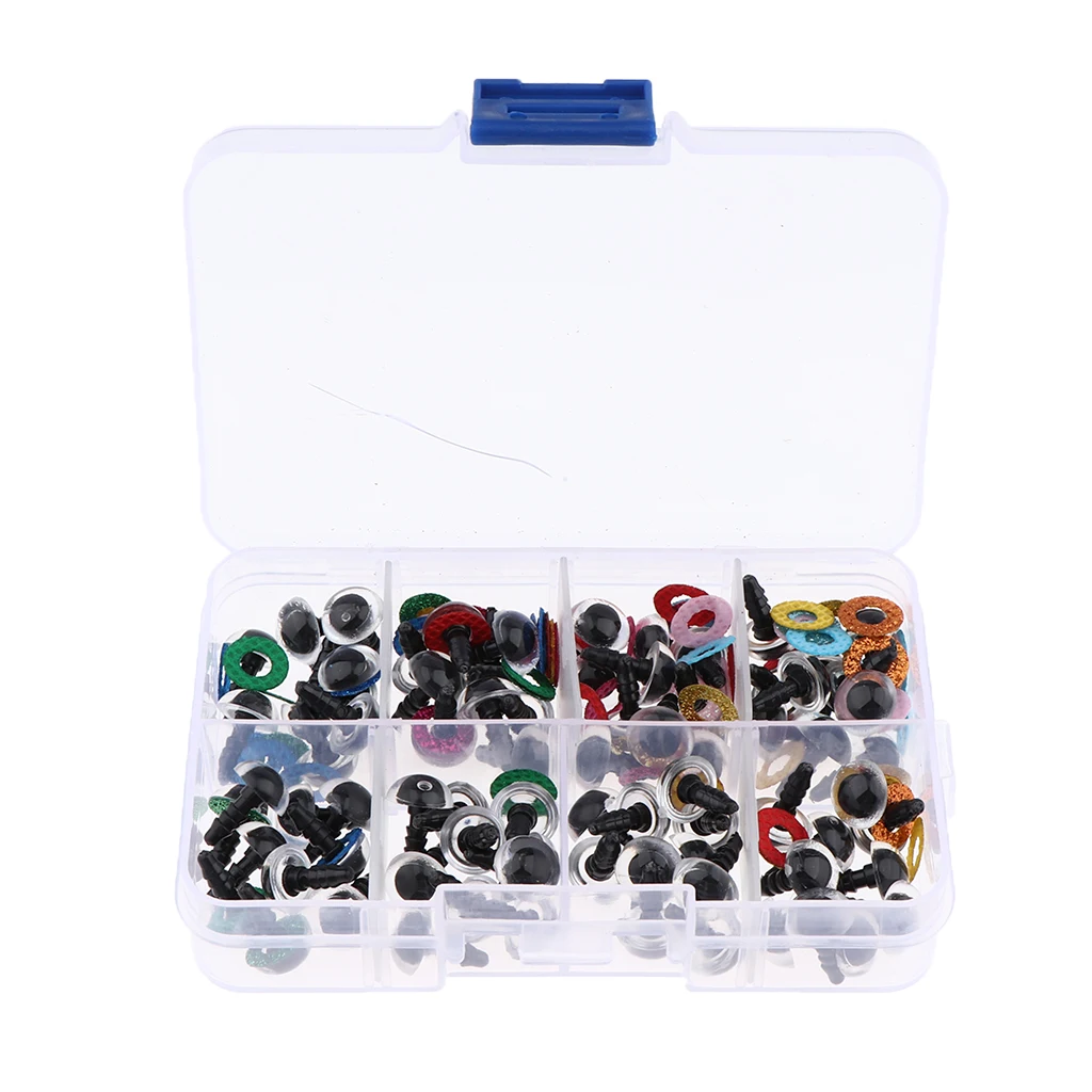 80 шт. безопасные глаза с блестками нетканые и шайба для мягкой игрушки 10 мм |